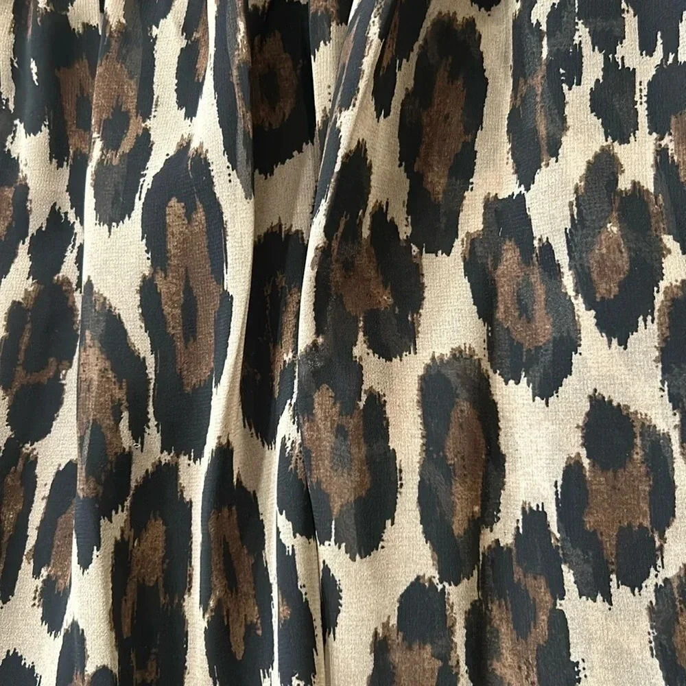 Taylor Animal Print Smocked-Chiffon A-Line Dress Women’s Size 2 - Picture 10 of 10